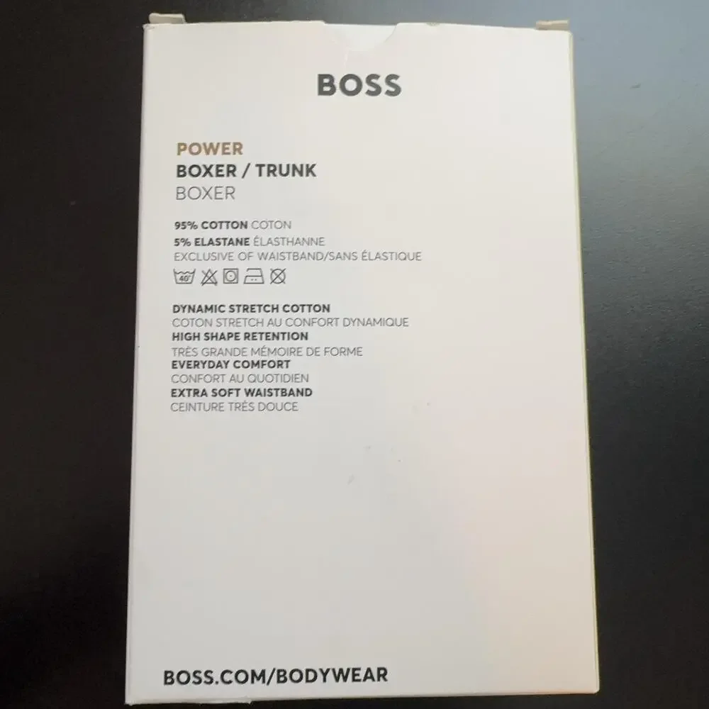 Boss Power Boxer Brief Underwear Mens Small Blue Cotton Stretch 3 Pack